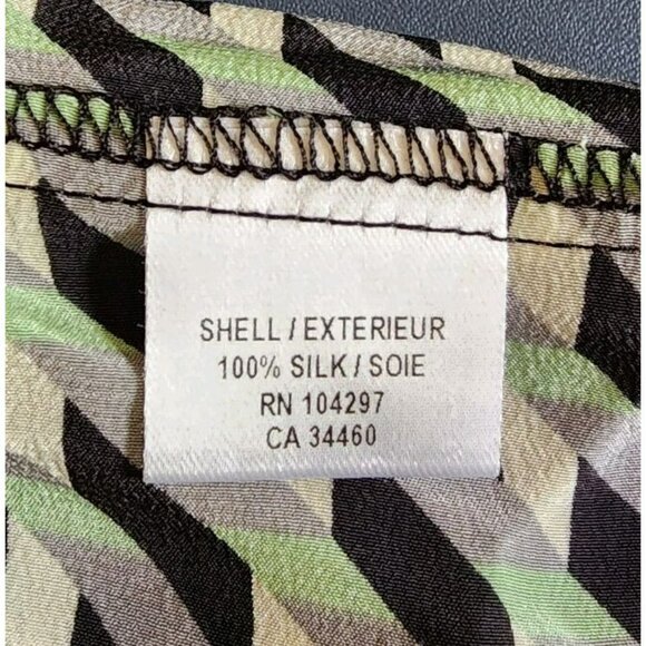 Vintage Milly of New York Geometric Print Silk Dress Sz 6 Keyhole Cap Sleeve - Picture 6 of 6